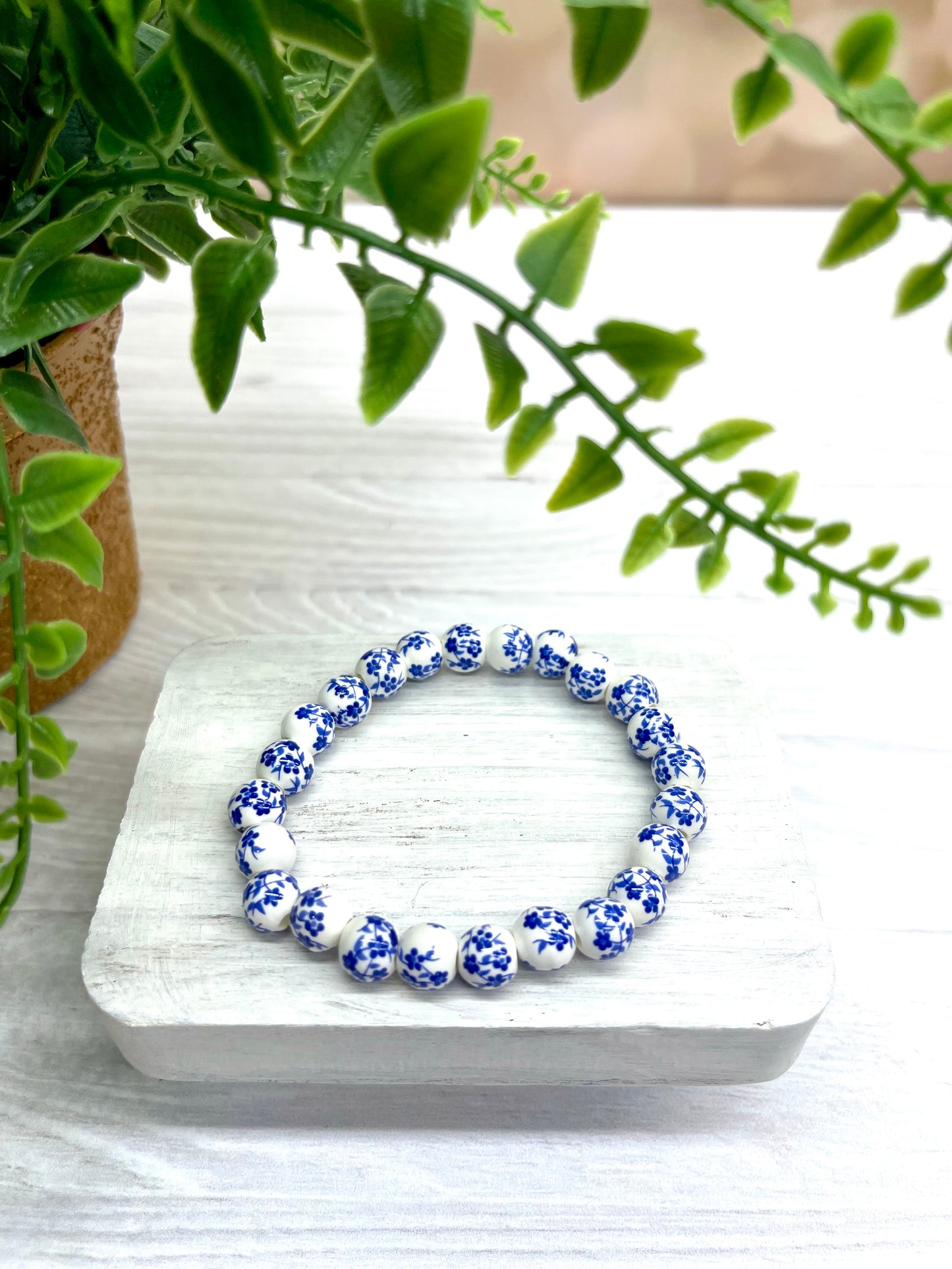 BLUE FLORAL - 1 or 2 BRACELETS