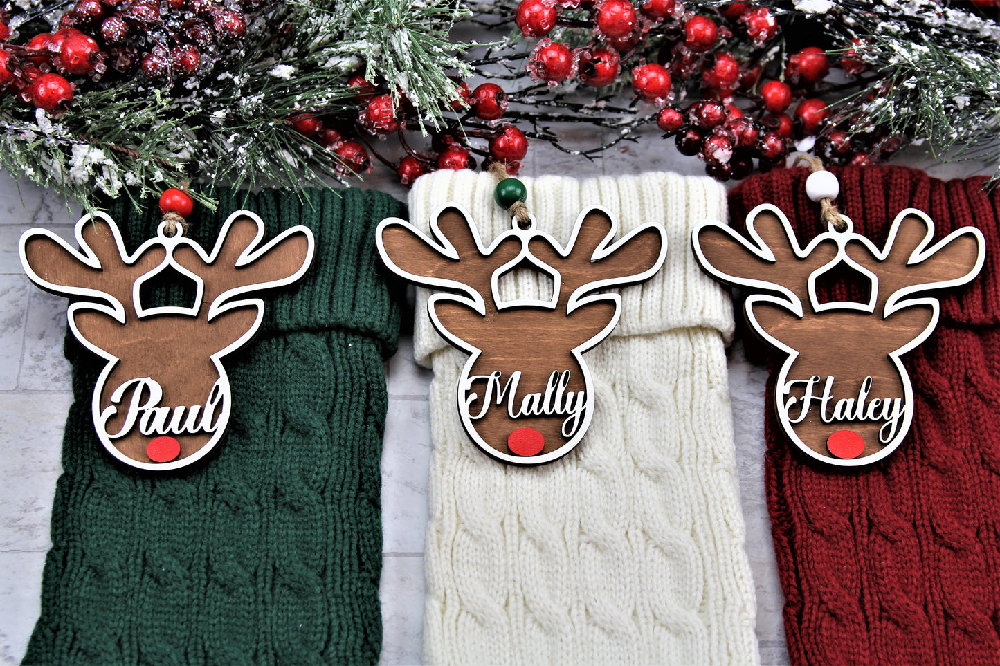 Christmas - Reindeer Stocking Tag or Ornament ST-1