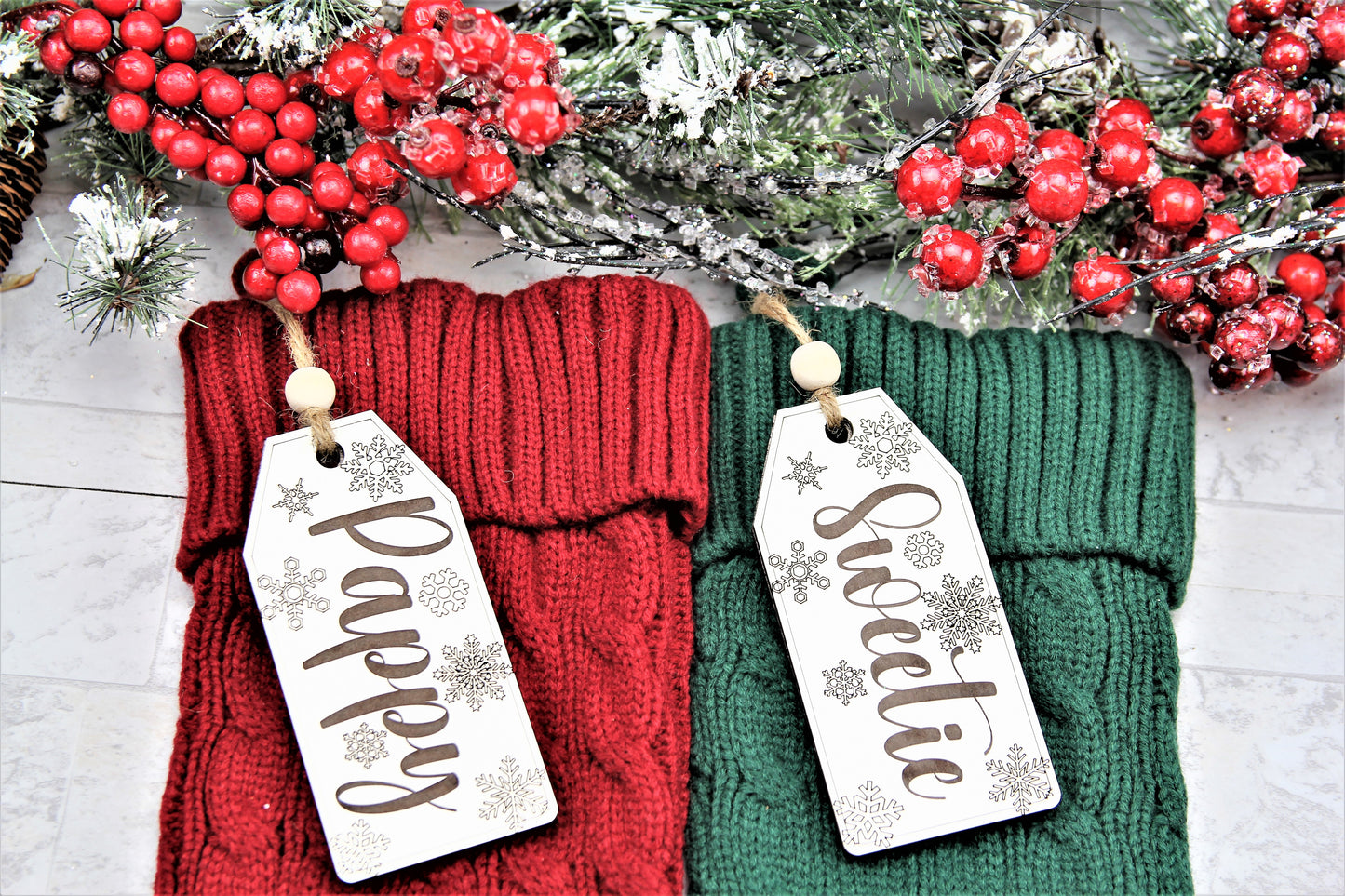 Christmas - Snowflake Stocking Tag or Ornament ST-5