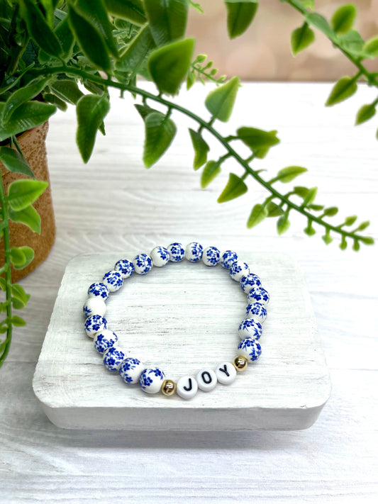 BLUE FLORAL - 1 or 2 BRACELETS