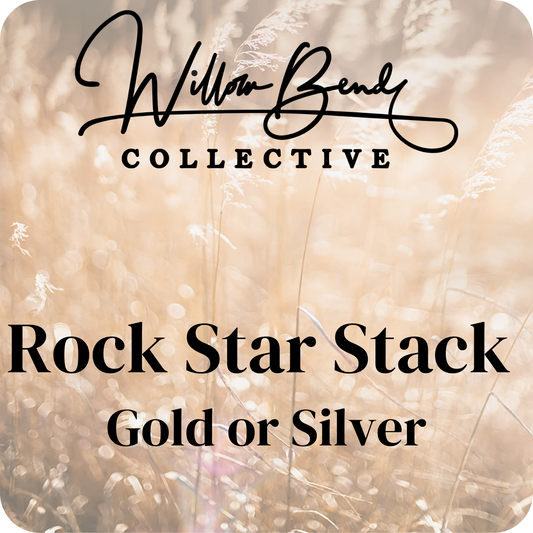 CUSTOM ROCKSTAR STACK- 14K GOLD FILLED OR STERLING SILVER - Beaded Strech Bracelets  -  STACK OF 3