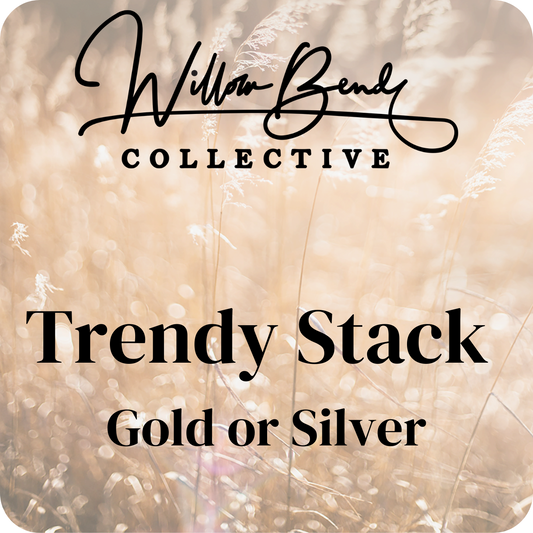 CUSTOM TRENDY STACK- 14K GOLD FILLED OR STERLING SILVER - Beaded Strech Bracelets  -  STACK OF 3