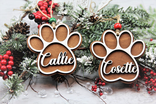Christmas - Paw Stocking Tag or Ornament ST-4